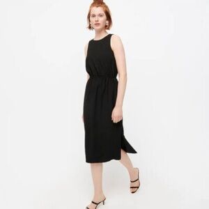 J. Crew Black Midi Dress with Button Back -size 6
